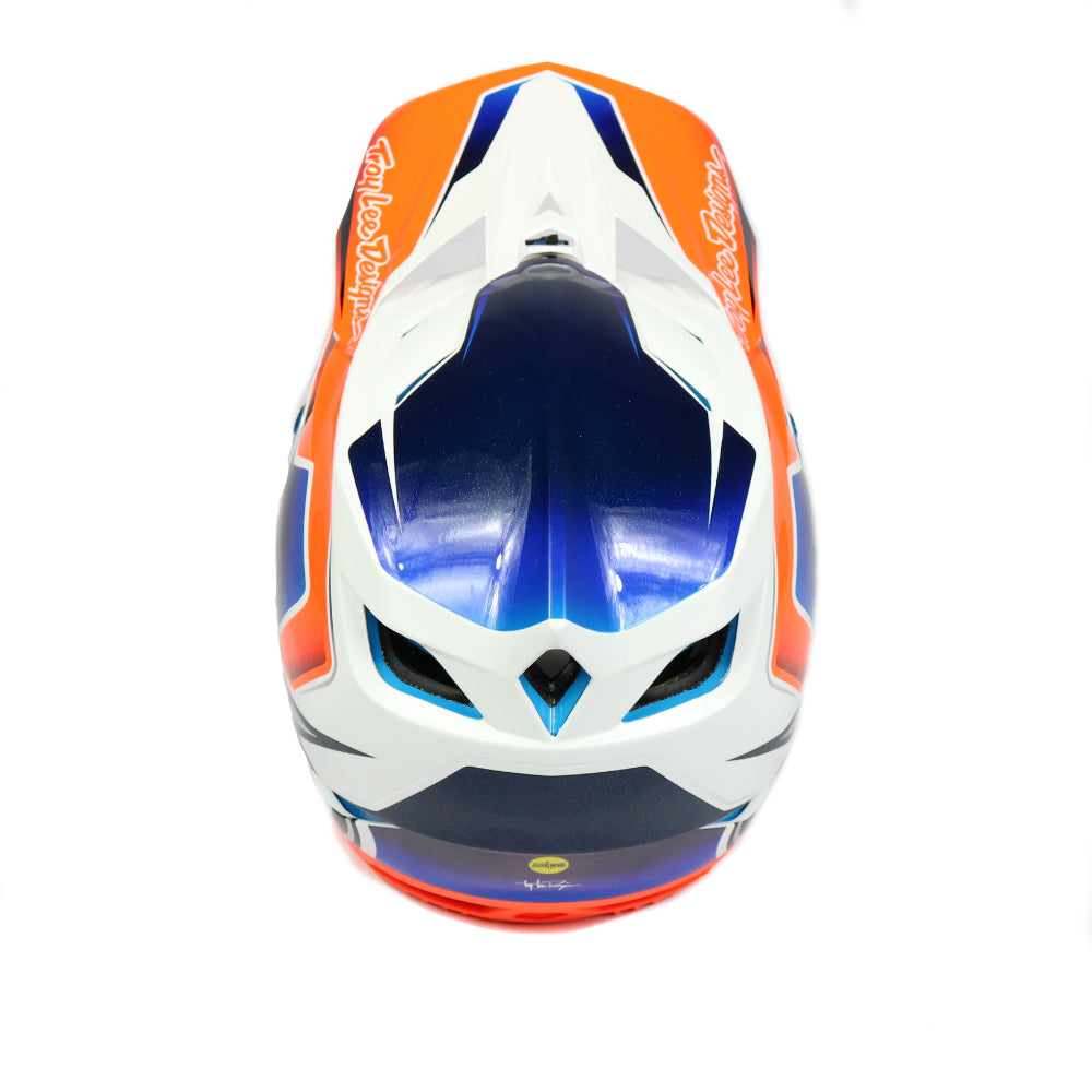 TROY LEE D4 COMPOSITE HELMET VOLT ORANGE/BLUE