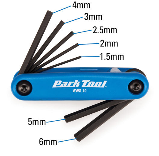 PARK TOOL AWS-10 METRIC FOLDING HEX WRENCH SET