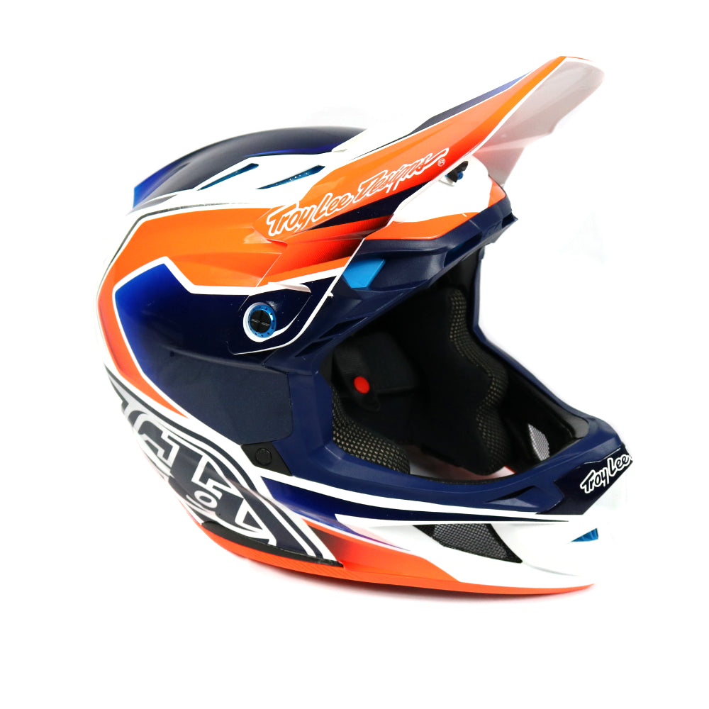 TROY LEE D4 COMPOSITE HELMET VOLT ORANGE/BLUE