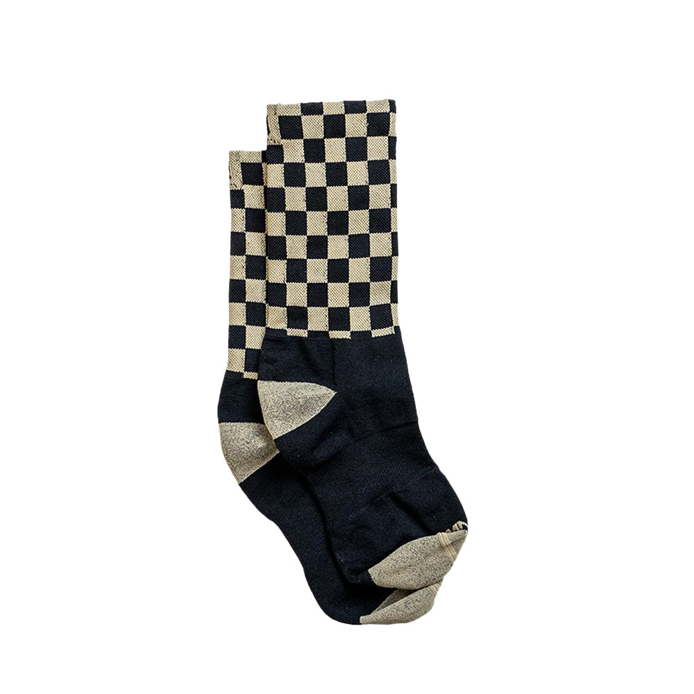 HAND UP TECH SOCK CHECKERED BLACK/TAN