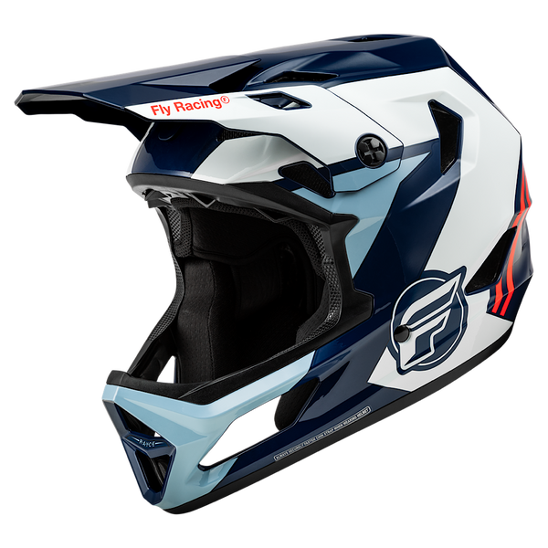 bike helmet racers FLY RACING RAYCE HELMET RED/WHITE/BLUE